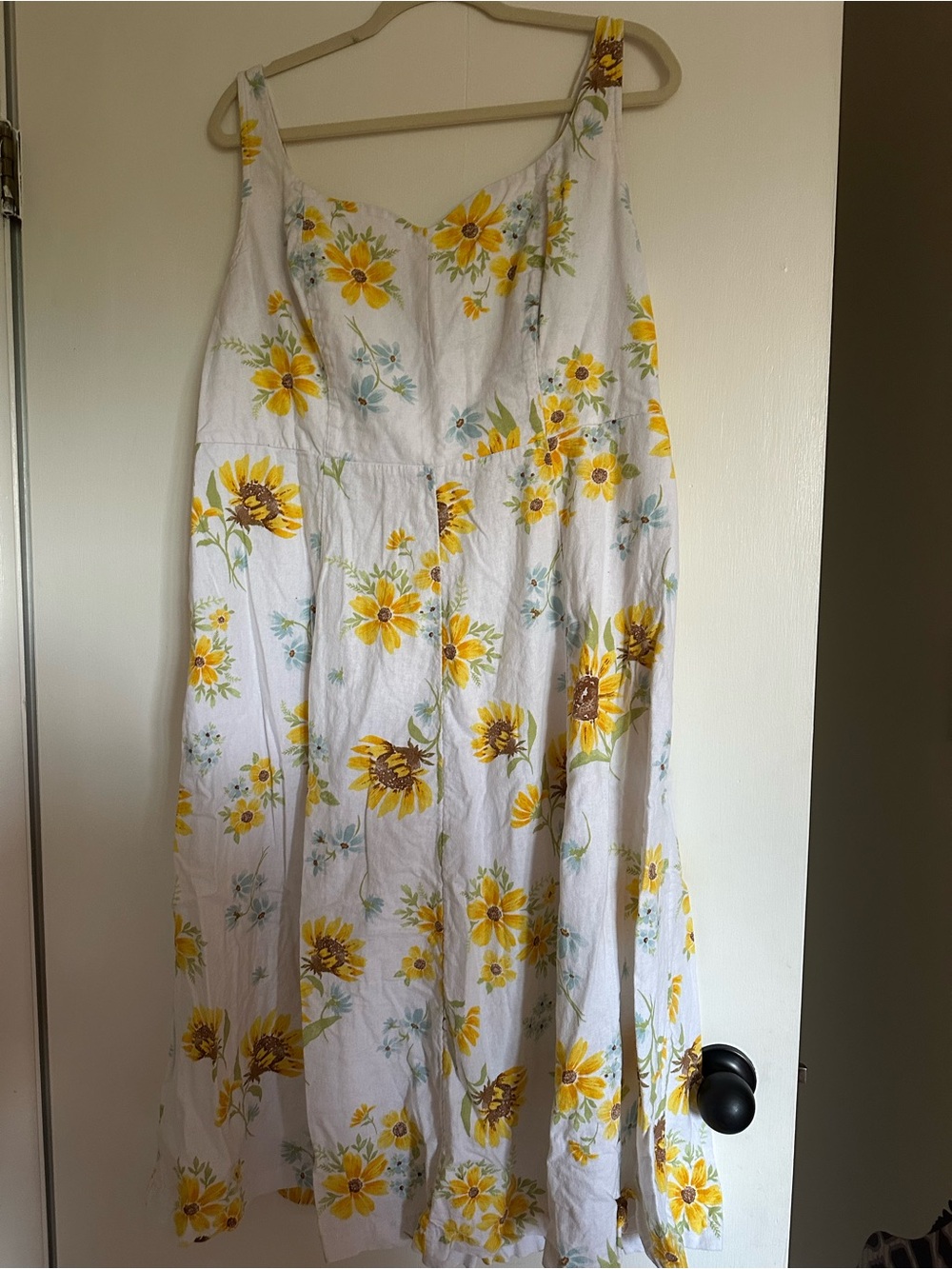 Old Navy White Midi Dress with Yellow Floral Print family matching